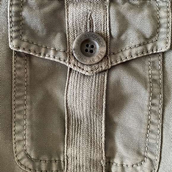 See By Chloe Paris Olive Green Cargo Utility Jacket 32 - Picture 16 of 16